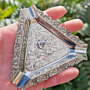 Vintage Yellow knife Northwest Territories Silverplated Ashtray Canada Canadian